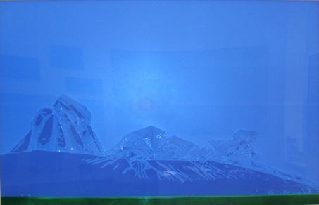 Sibylle Wagner: Landschaft „mittleres Bergmassiv“ oder „Eisberge“, Bild: Plexiglas, 2008..